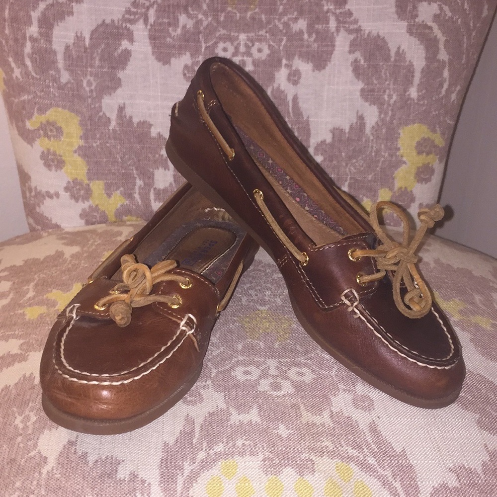 Sperry Audrey flat in dark tan